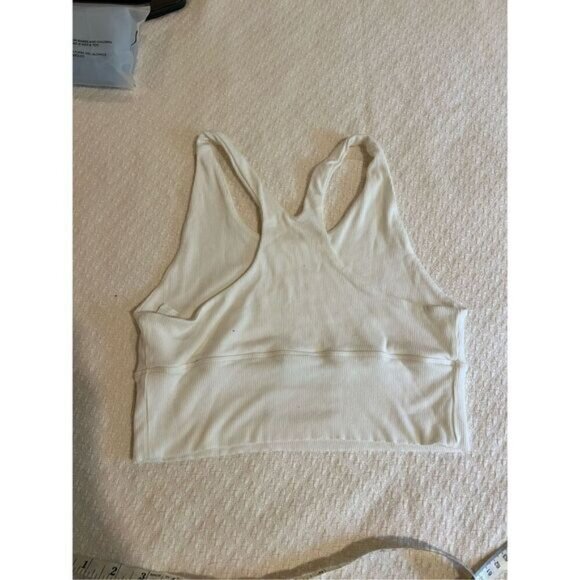 Seint white cotton comfort ribbed bra crop top size L - Picture 7 of 8